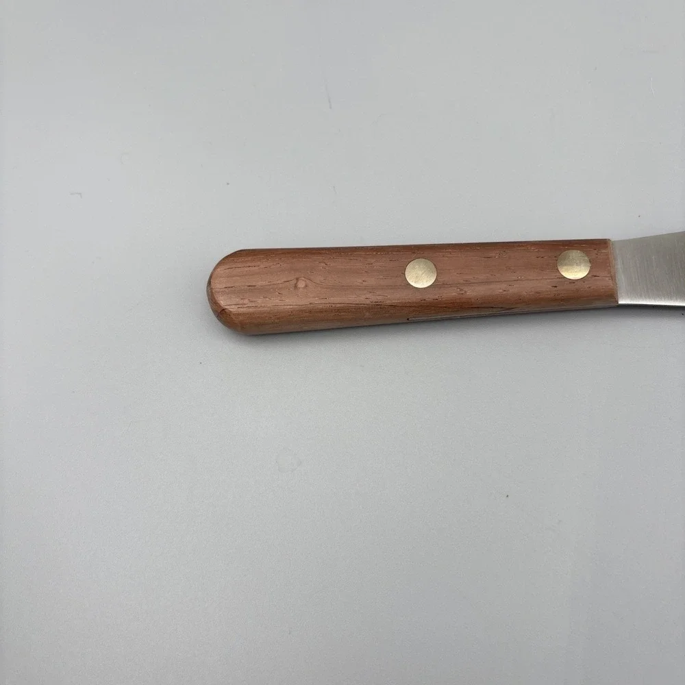 Vintage Stainless Steel LOT of 2 Frosting‎ Spatula Lamson 6S01 Wooden Handle